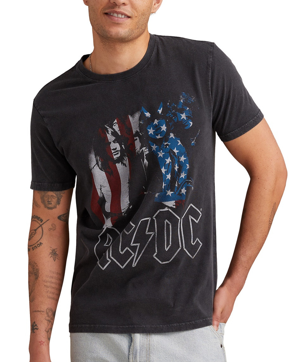 Lucky Brand AC/DC Graphic T Shirt XL NWT Black Rock Band Tee Americana